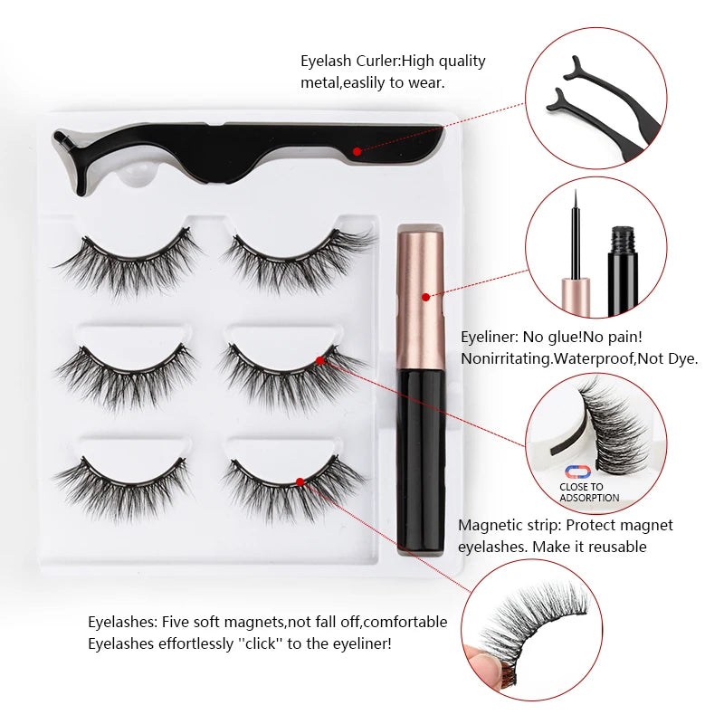 Waterproof Magnetic Eyelashes Set