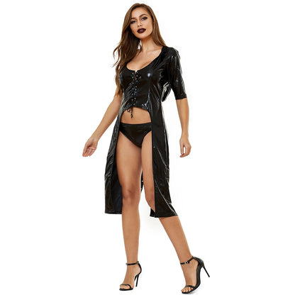 Women's Faux Leather Bodysuit